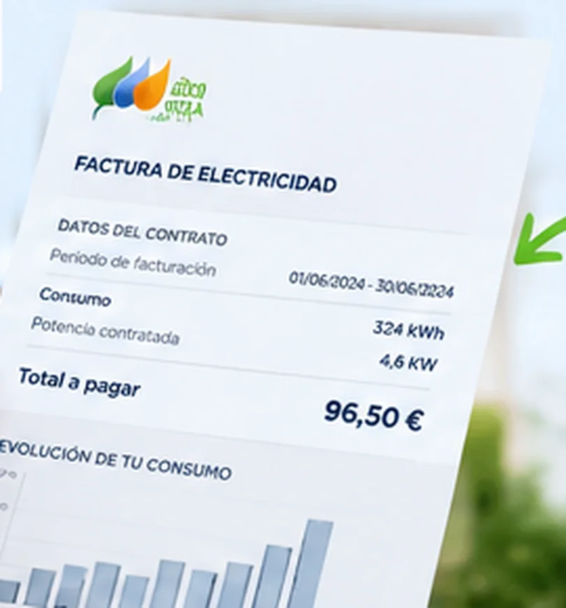 Análisis visual de una factura de electricidad simulada