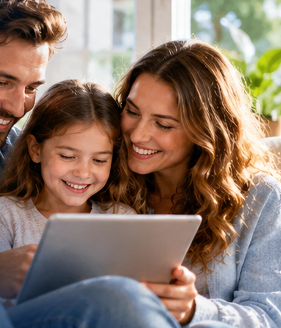 Familia revisando su consumo eléctrico en casa, imagen ilustrativa